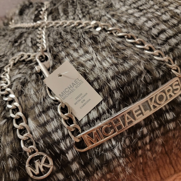 NEW MICHAEL Michael Kors Silver Chain Belt